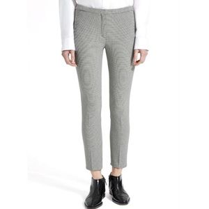 Theory • Black White Mini Houndstooth Classic Cropped Skinny Stretch Pant Sz 12